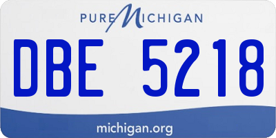 MI license plate DBE5218