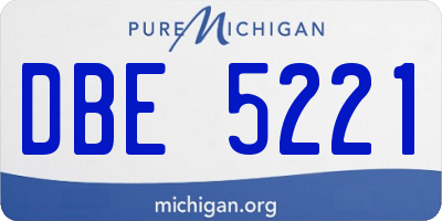 MI license plate DBE5221