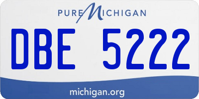 MI license plate DBE5222