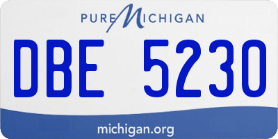 MI license plate DBE5230