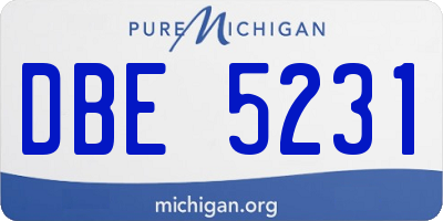 MI license plate DBE5231