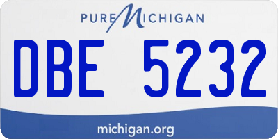 MI license plate DBE5232