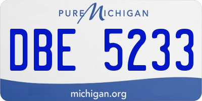 MI license plate DBE5233