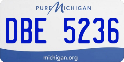 MI license plate DBE5236