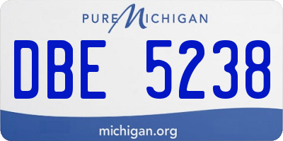 MI license plate DBE5238
