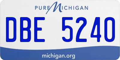 MI license plate DBE5240