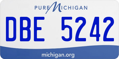 MI license plate DBE5242
