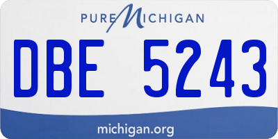 MI license plate DBE5243