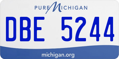 MI license plate DBE5244