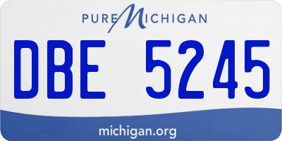 MI license plate DBE5245