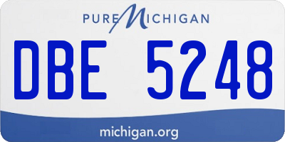 MI license plate DBE5248