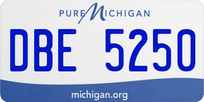 MI license plate DBE5250