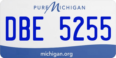 MI license plate DBE5255