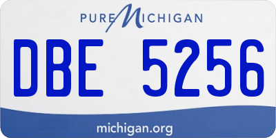 MI license plate DBE5256