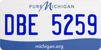 MI license plate DBE5259