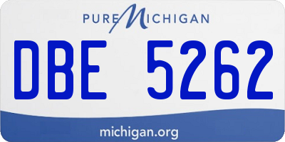 MI license plate DBE5262