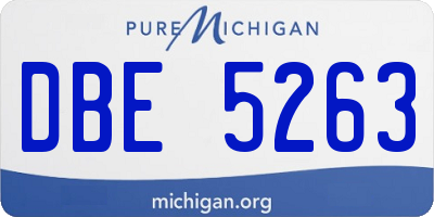 MI license plate DBE5263