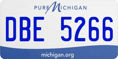 MI license plate DBE5266