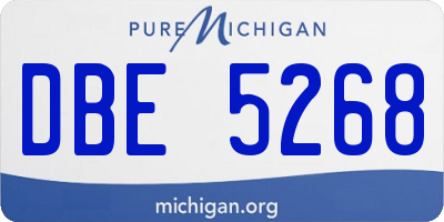 MI license plate DBE5268