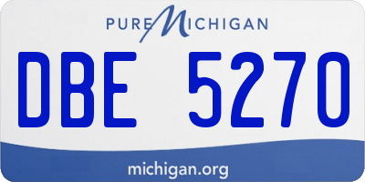 MI license plate DBE5270