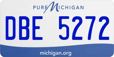 MI license plate DBE5272