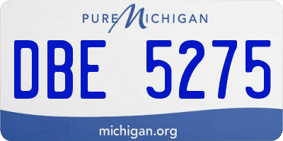 MI license plate DBE5275