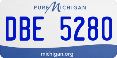 MI license plate DBE5280