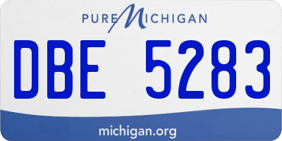 MI license plate DBE5283