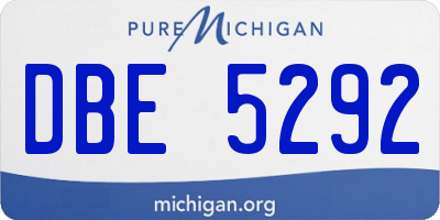 MI license plate DBE5292