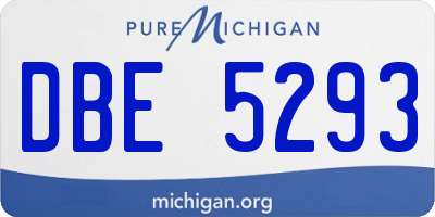 MI license plate DBE5293