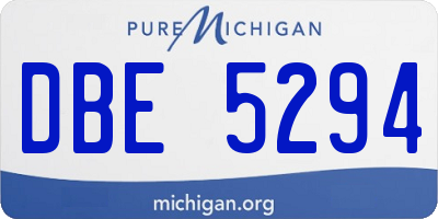 MI license plate DBE5294