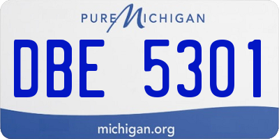 MI license plate DBE5301