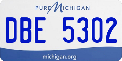 MI license plate DBE5302