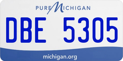 MI license plate DBE5305