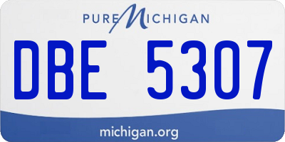MI license plate DBE5307