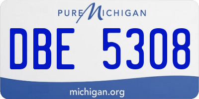 MI license plate DBE5308