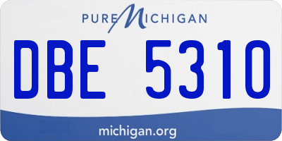 MI license plate DBE5310