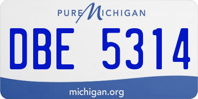 MI license plate DBE5314