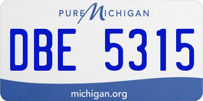 MI license plate DBE5315
