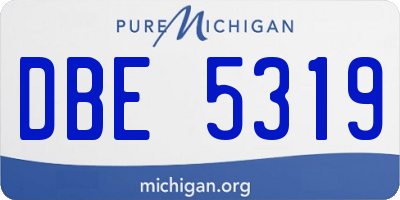 MI license plate DBE5319