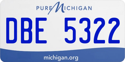 MI license plate DBE5322
