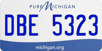 MI license plate DBE5323