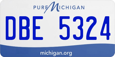 MI license plate DBE5324