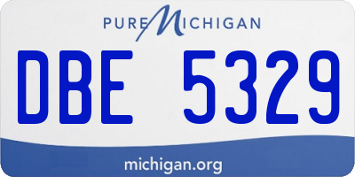 MI license plate DBE5329