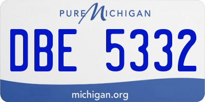 MI license plate DBE5332