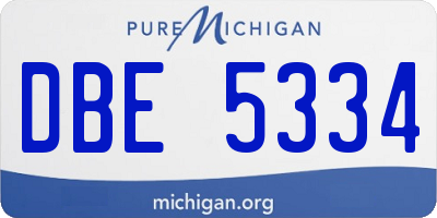MI license plate DBE5334