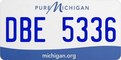 MI license plate DBE5336