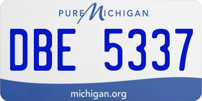MI license plate DBE5337