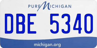 MI license plate DBE5340