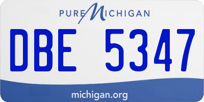 MI license plate DBE5347
